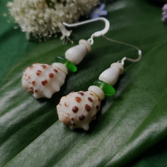 Shell Earrings Puka Shell Earrings Hawaiian Shell Jewelry Kauai Shells Eco Friendly Collected Shells Kauai Shells Seaglass Earrings Seaglass