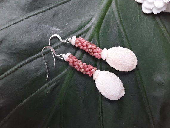 Granulate Cowrie Shell Earrings Rare Shells Puka Shell Earrings Natural Eco Friendly Island Earrings Kahelelani Shells Kauai Ni'ihau Shells