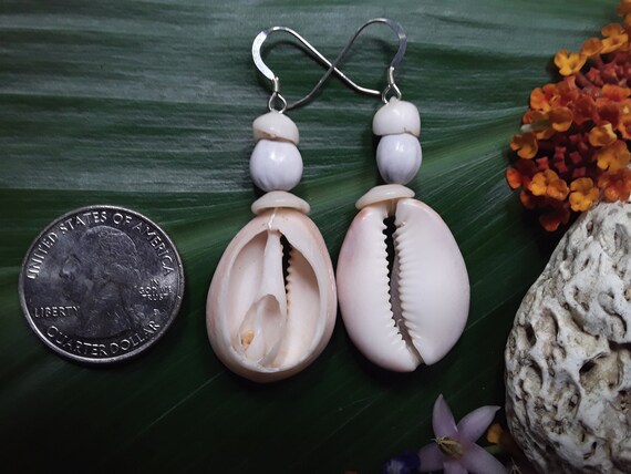 Shell Earrings Hawaii Earrings Kauai Shell Jewelry - Eco Friendly Collected Handmade On Kauai Earrings Mermaids Tears Surfer Girl Gift Aloha