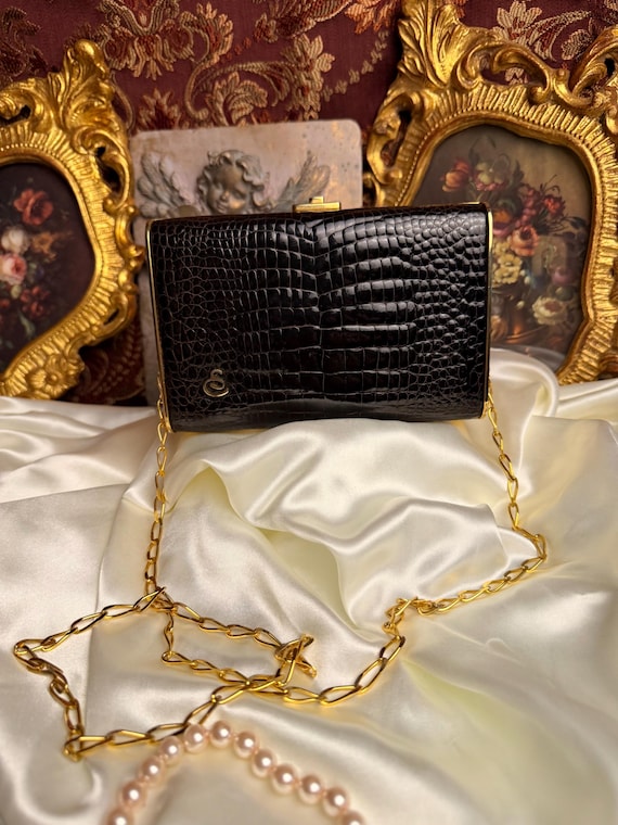 Vintage Genuine Crocodile Leather Clutch – Vero Coccodrillo Diamante