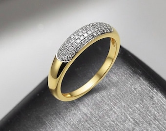 18k Yellow Gold Diamond Engagement Ring Women Wedding party Function