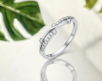Classic Women Pure Gold 9k Ring (White) Engagement Pretty Ring Wedding Party
