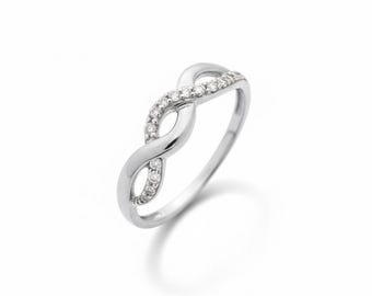 9k Gold Wedding Diamond Ring (White) Engagement Pretty Ring