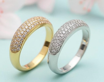 18k Yellow Gold Diamond Engagement Ring Women Wedding Party Gift