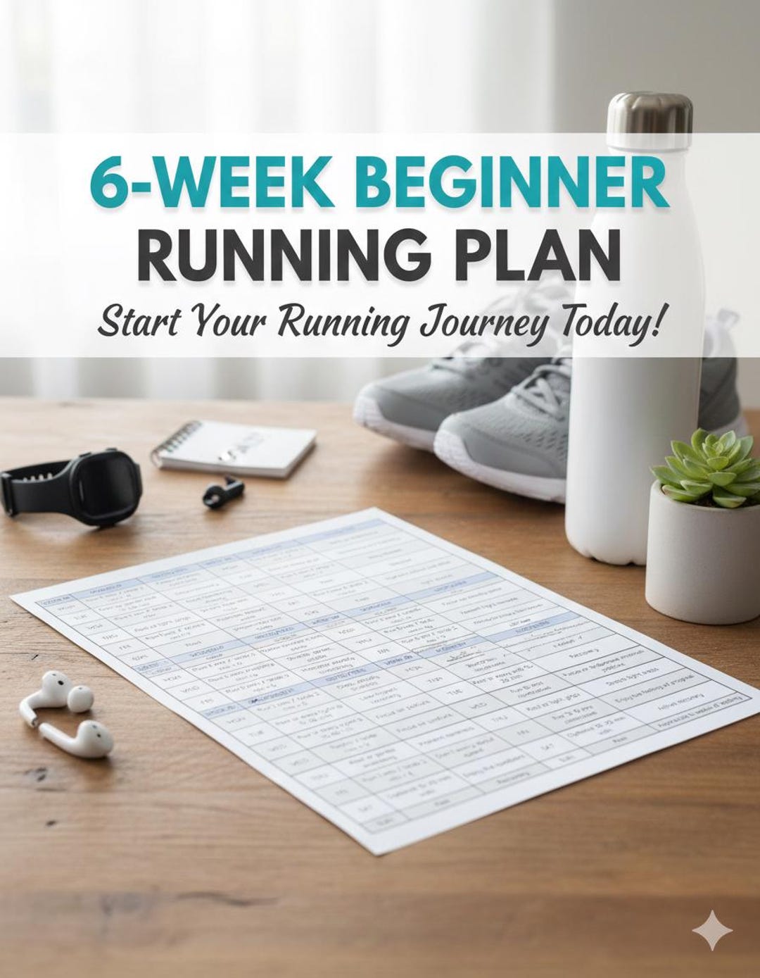 6-week Beginner Running Plan | Printable Couch-to-5k Guide - Etsy
