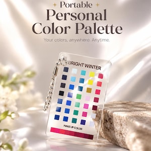 Paleta de colores portátil, llavero acrílico con muestrario de colores / Kit transparente de análisis de color personal / Sistema de 12 estaciones