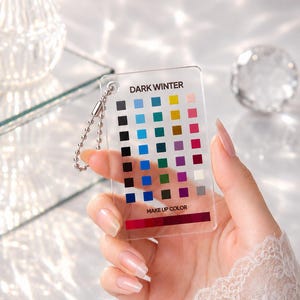Invierno oscuro / Paleta de colores portátil, reloj de color acrílico / Kit transparente de análisis de color personal