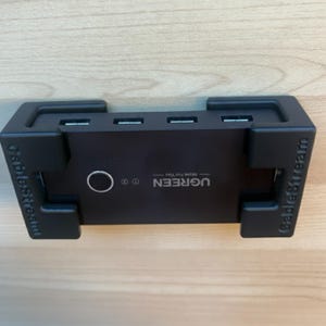 Under-Desk USB Hub Bracket, Universal Size, Heavy Duty, Over-Engineered Minimalist Desk Cable Management by CableStream