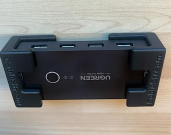 Under-Desk USB Hub Bracket, Universal Size, Heavy Duty, Over-Engineered Minimalist Desk Cable Management by CableStream
