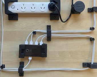 Under-Desk Full Cable Management Kit, 2 Choices, Heavy Duty, Over-Engineered Minimalist Desk Cable Management by CableStream