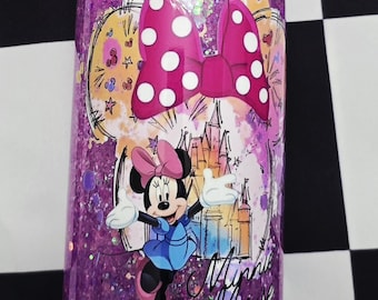 Snowglobe Tumber - 16oz - Glitter Minnie Mouse