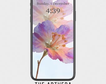 Purple Floral iPhone Wallpaper | Soft Bloom Lock Screen (Digital Download)
