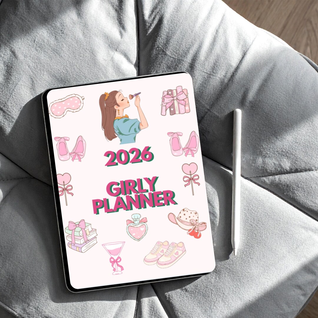 2026 Girly Planner – Editable Pink Daily Planner | Printable Agenda ...