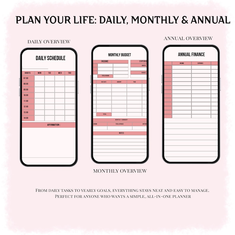 2026 Girly Planner | Editable Pink | Printable | Students ...