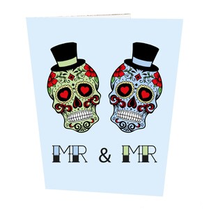 Sugar Skulls Groom and Groom Wedding Card image 1