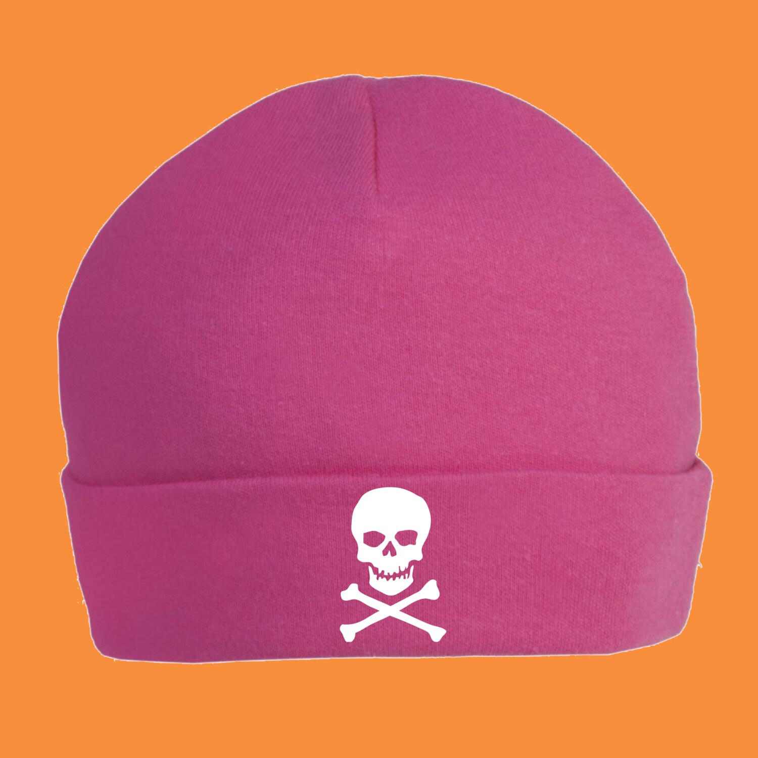 Pink Skull and Crossbones Baby Hat 