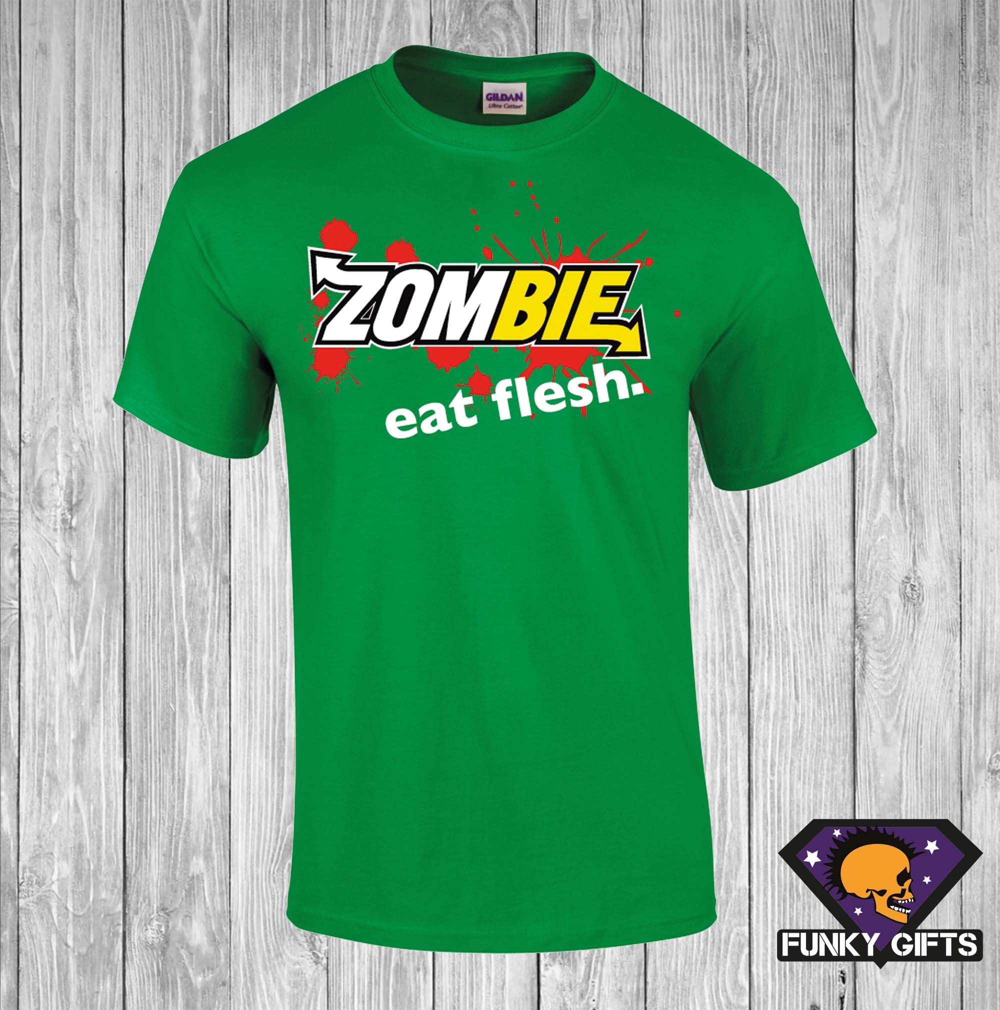 Zombies: Eat Flesh | Funny Subway Spoof Zombie Fan T-Shirt Zombies: Eat Flesh | Funny Subway Spoof Zombie Fan T-Shirt