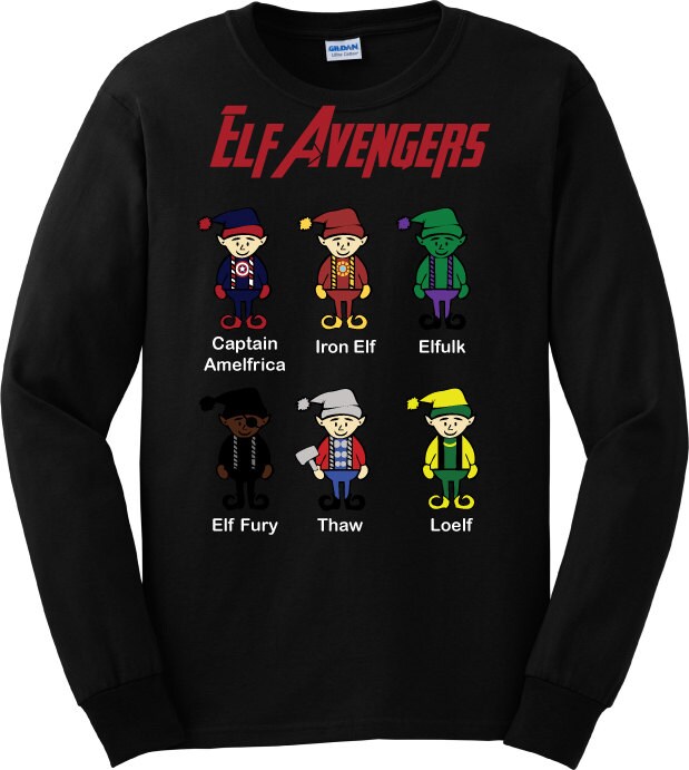 Elf Avengers Adults Christmas Jumper 