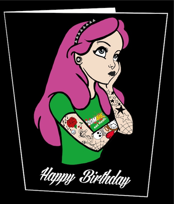 Arabella Punk Princess Birthday Card Etsy Arabella Punk Princess Birthday Card Etsy