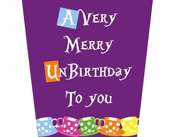 A Very Merry Unbirthday to You Birthday Card Alice in - Etsy UK