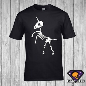 Skeleton Unicorn Adult T-shirt image 1