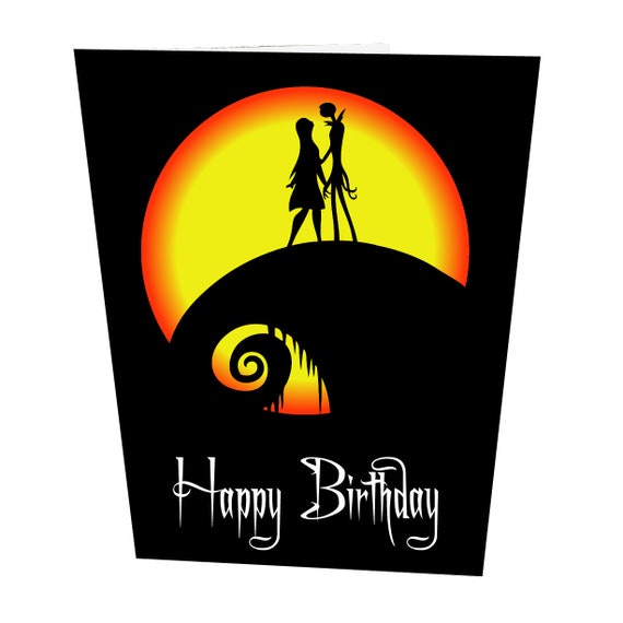 Jack and Sally Moon Inspired Birthday Card Etsy