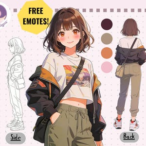 Anime OC Character Sheet | VTuber Model Reference | Custom Digital Art Commission