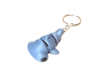 Llavero flexible Kawaii de tiburón martillo / Llavero de animal marino