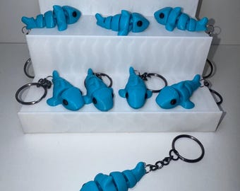 Shark Flexi Kawaii Keychain | Kawaii Sea Animal Keyring | Gift for Kids & Adults