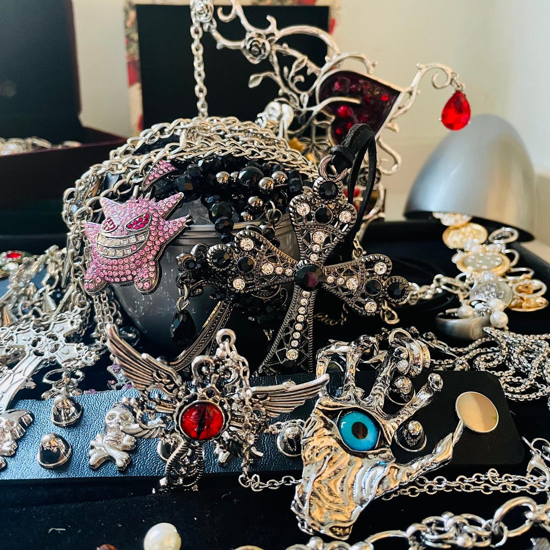 Gothic Mystery Jewelry Jar | Dark Alt Punk Emo Accessories