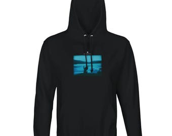 Uniseks hoodie, mix van gerecyclede polyester en polyester, regular fit, fotokunstprint - empowerment ("Northern Soul")