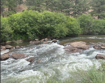 Framed Whitewater Creek Wall Art | River Landscape Photography Print | Outdoor Nature Decor