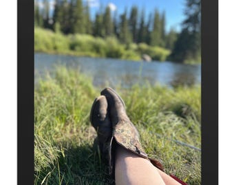 River Boots Landscape Photo Print – Framed Nature Artwork