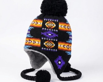 Azteken - Peruanische Beanie - gestrickte Fleece gestrickte Wintermütze