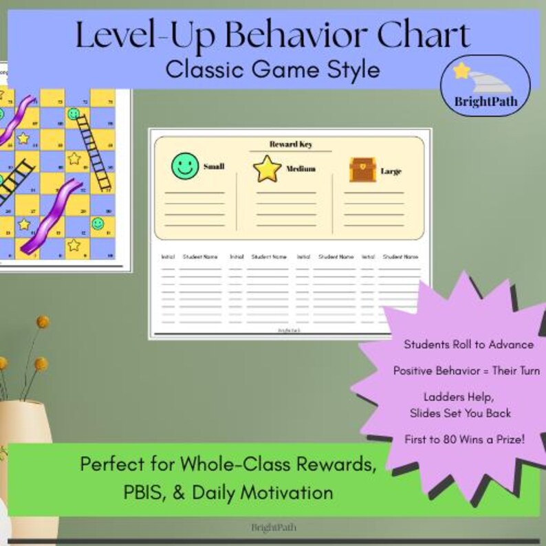 Level-up Behavior Chart | Classroom Reward Game | PBIS Behavior ...