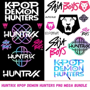 Pack Logo K-Pop Huntrix & Saja Boys | Demon Hunters SVG | Vector Cosplay (Téléchargement Numérique)