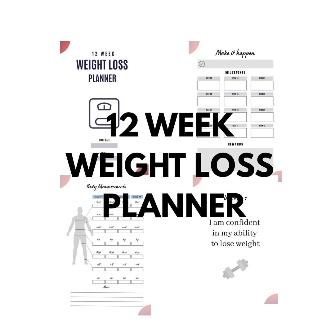 12 Week Weight Loss Planner - Etsy