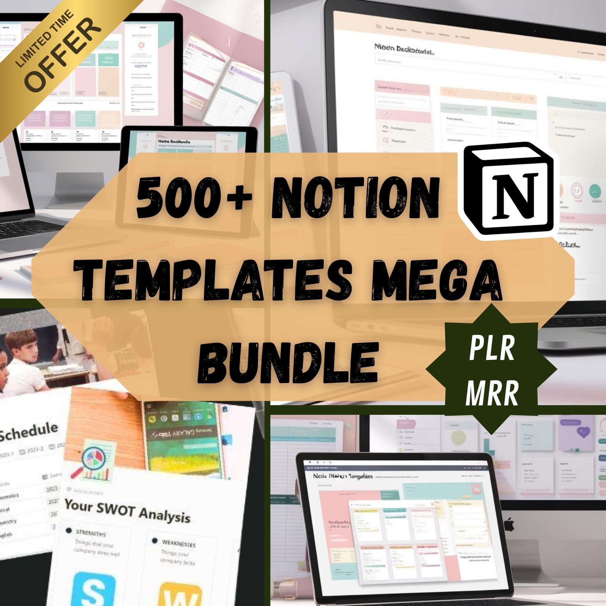 500+ Notion Templates Bundle | Ultimate Productivity System | Life ...