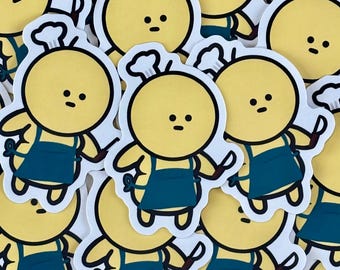 Yellow Chef Buddy Vinyl Sticker | 2" Sticker | Cute Tubby Buddy