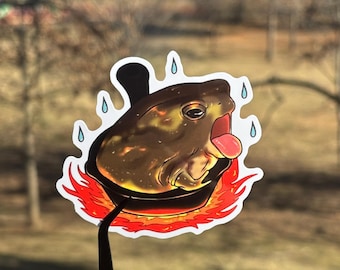 Pan Frog Vinyl Sticker | 3" Sticker | Cute Hot Frog