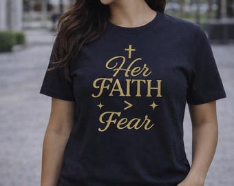 Her Faith Over Fear Women’s T-Shirt | Minimal Christian Tee for Everyday Wear