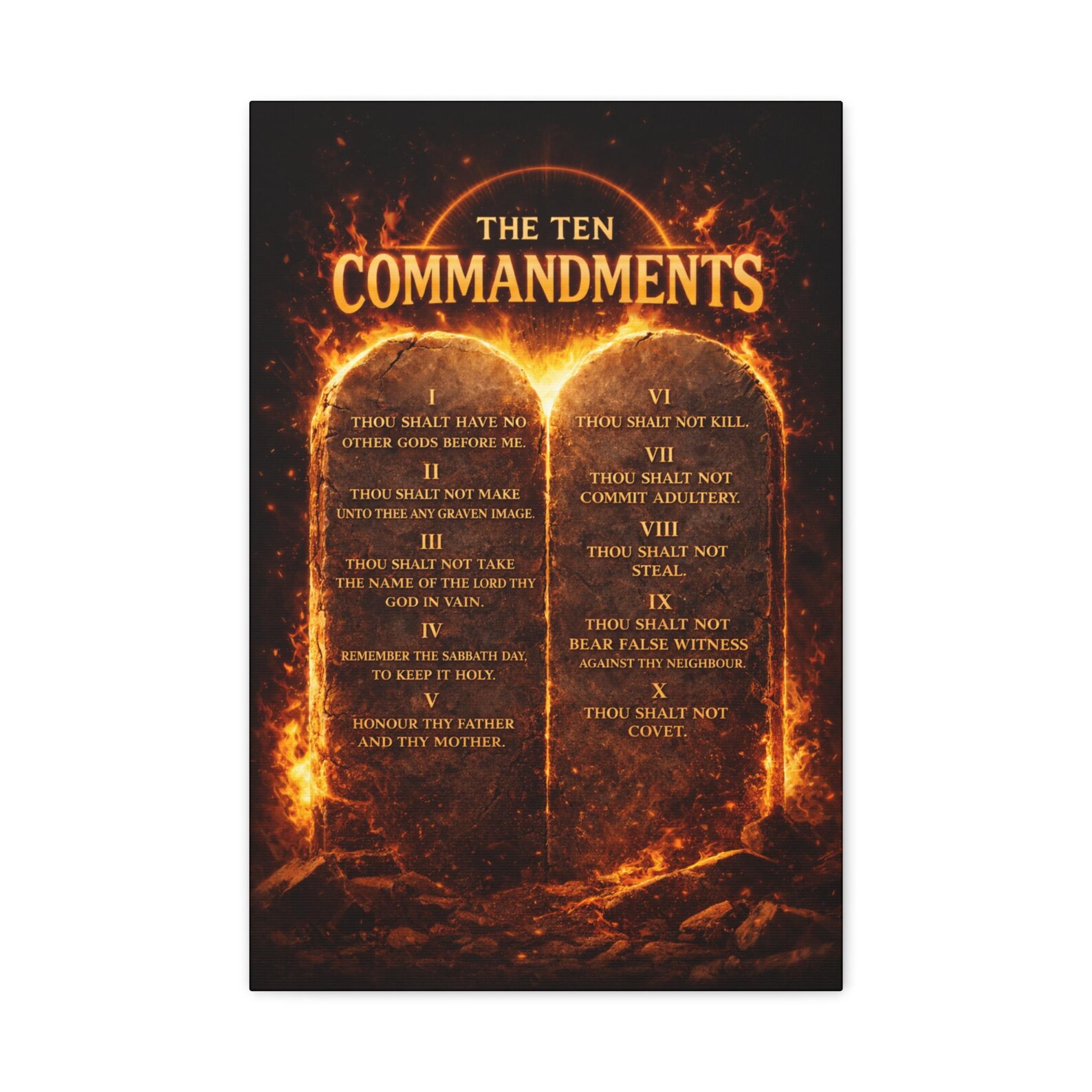 Ten Commandments KJV Matte Canvas Wall Art - Etsy