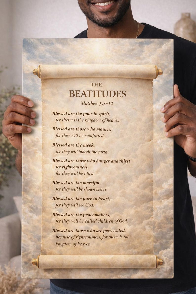 The Beatitudes Metal Wall Art Sign | Matthew 5 Scripture Decor ...