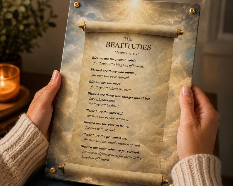 The Beatitudes Metal Wall Art Sign | Matthew 5 Scripture Decor ...
