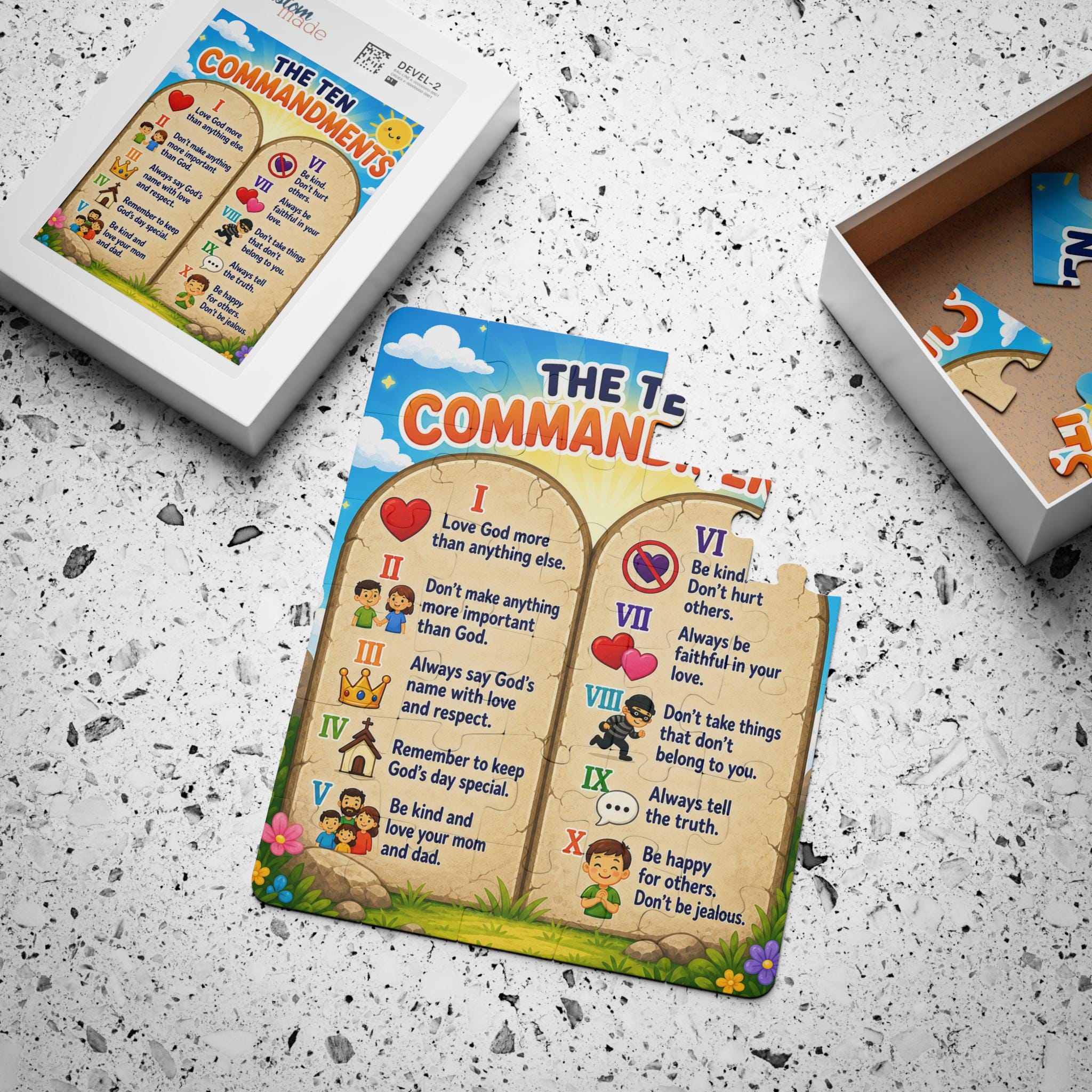 Ten Commandments Kids Puzzle | Bible Learning Toy, Sunday School ...