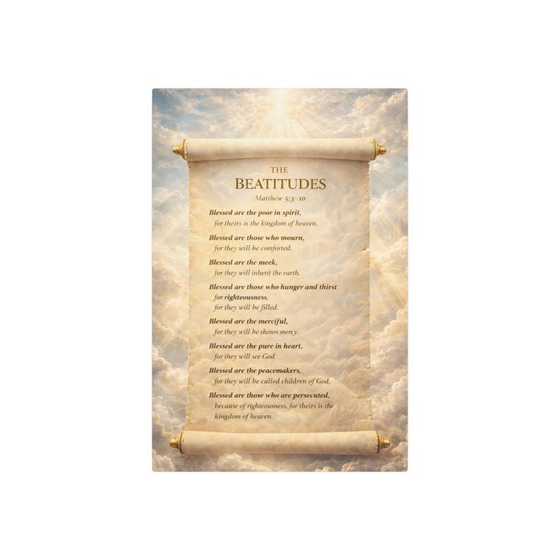 The Beatitudes Metal Wall Art Sign | Matthew 5 Scripture Decor ...