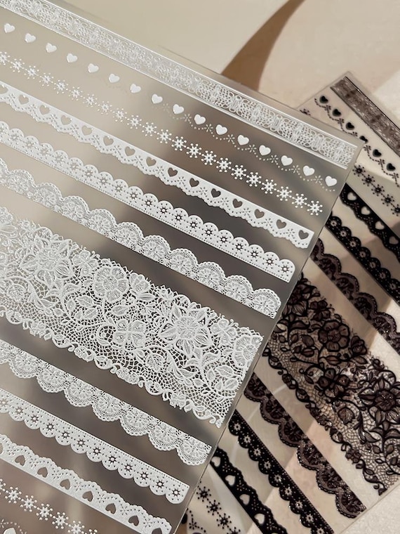 Lace Nail decal sticker/ Nail art/ 3D Adhesive/ DIY use