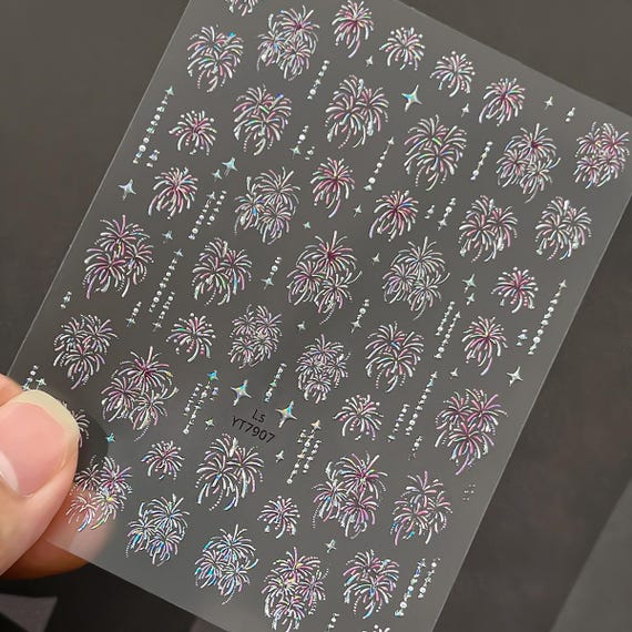 Fireworks Chain Stars Nail decal sticker/ Nail art/ 3D Adhesive/ DIY use