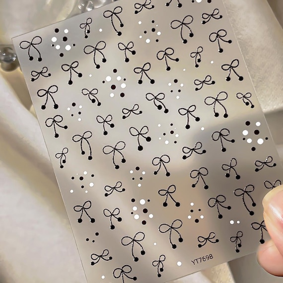 Simple Bow Nail decal sticker/ Nail art/ 3D Adhesive/ DIY use