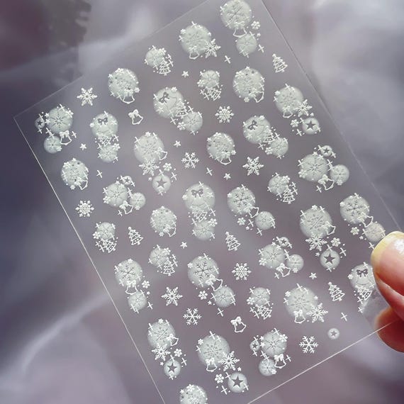 Christmas Winter Snowflakes Nail decal sticker/ Nail art/ 3D Adhesive/ DIY use